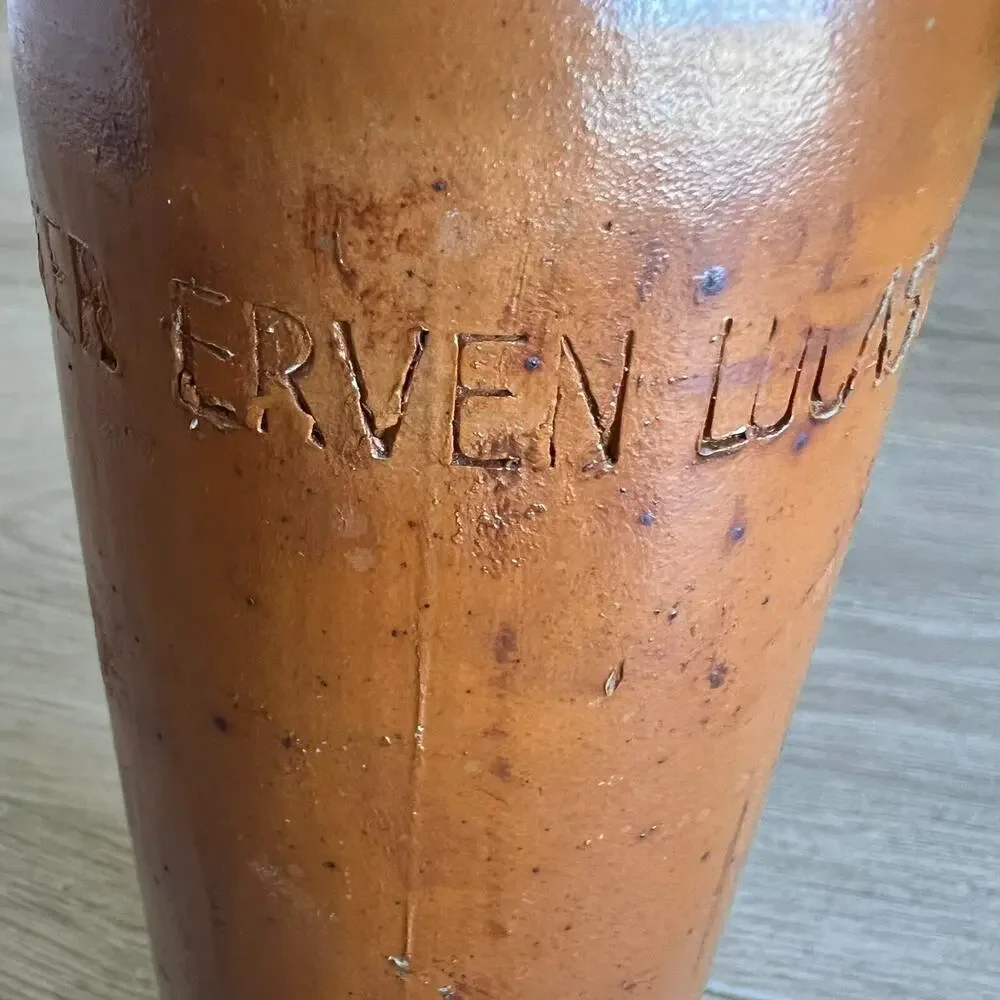 Vintage Erven Lucas Bols Amsterdam 1 Liter Stoneware Bottle Crock Heavyweight
